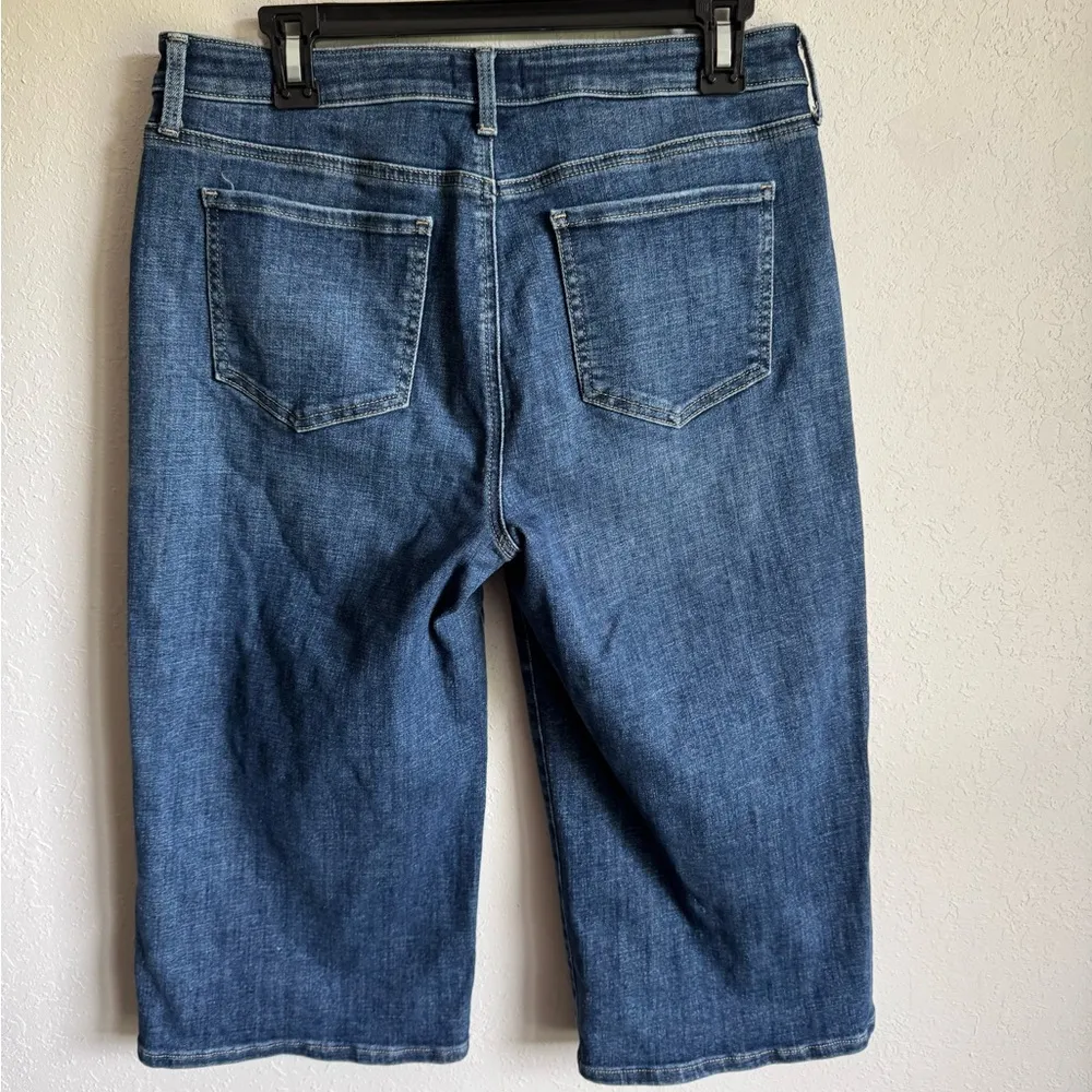 NYDJ Dark Wash Blue Denim Straight Leg Capris Womens 8 Casual Stretch - Image 4