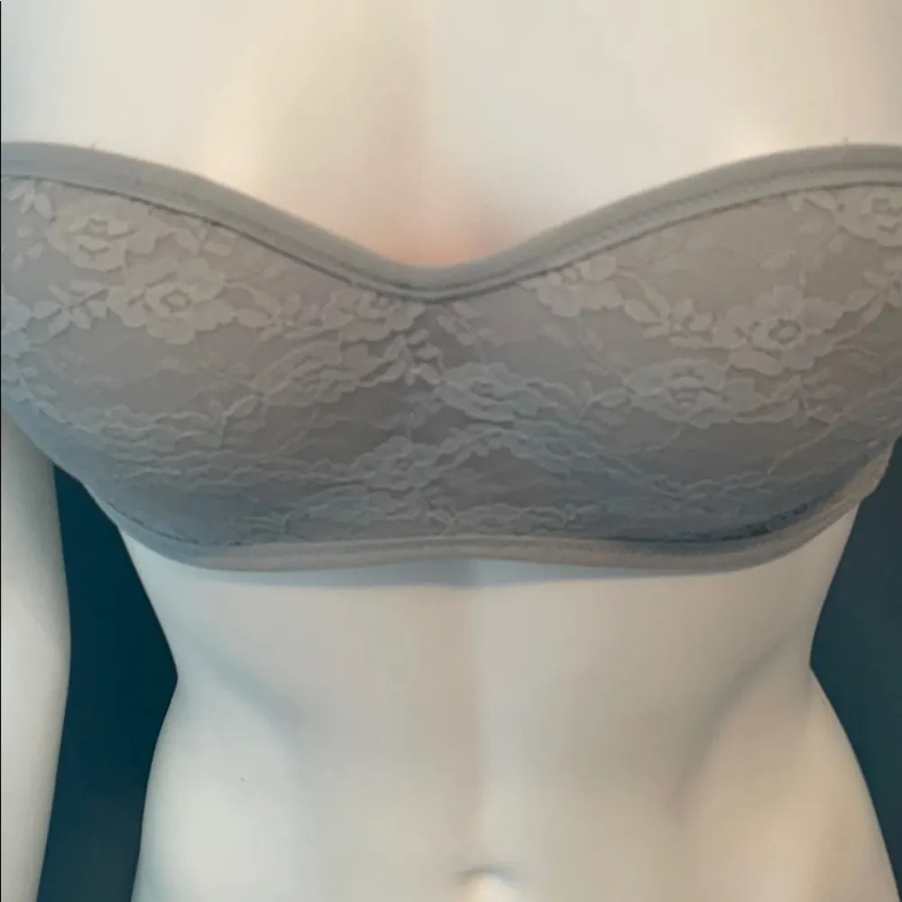 Victoria’s Secret PINK gray lace push up bandeau S - Image 3
