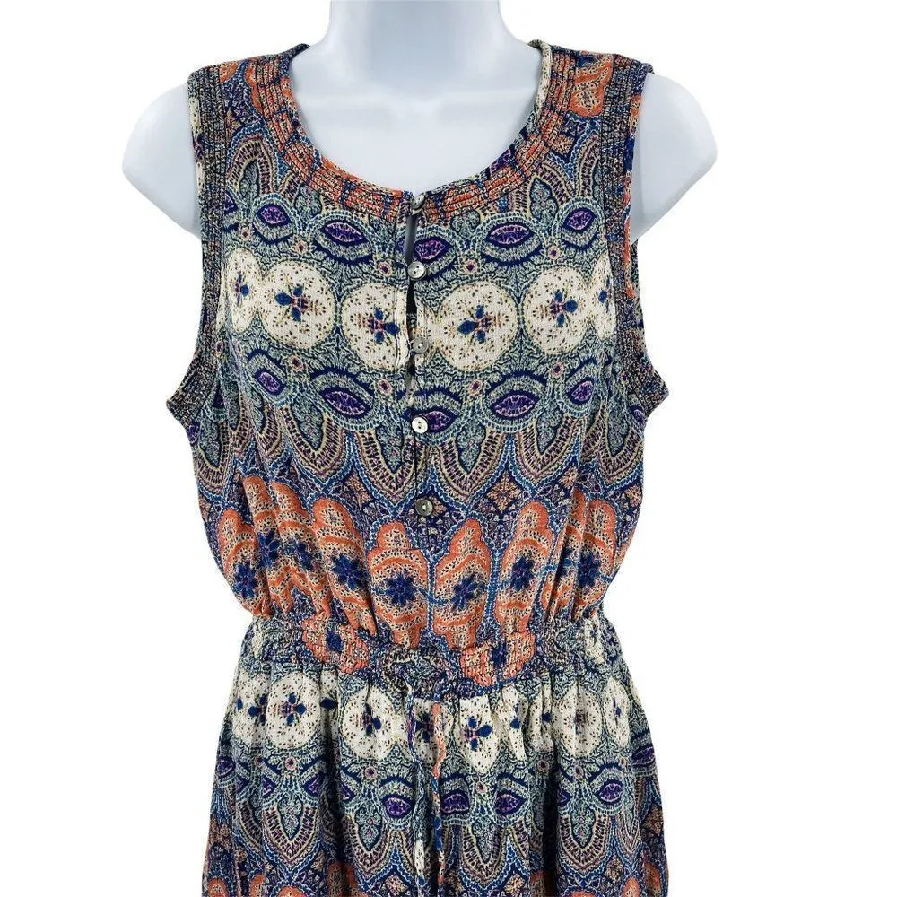 Lucky Brand Stained Glass Sleeveless Drawstring Waist Dress Small - Image 96
