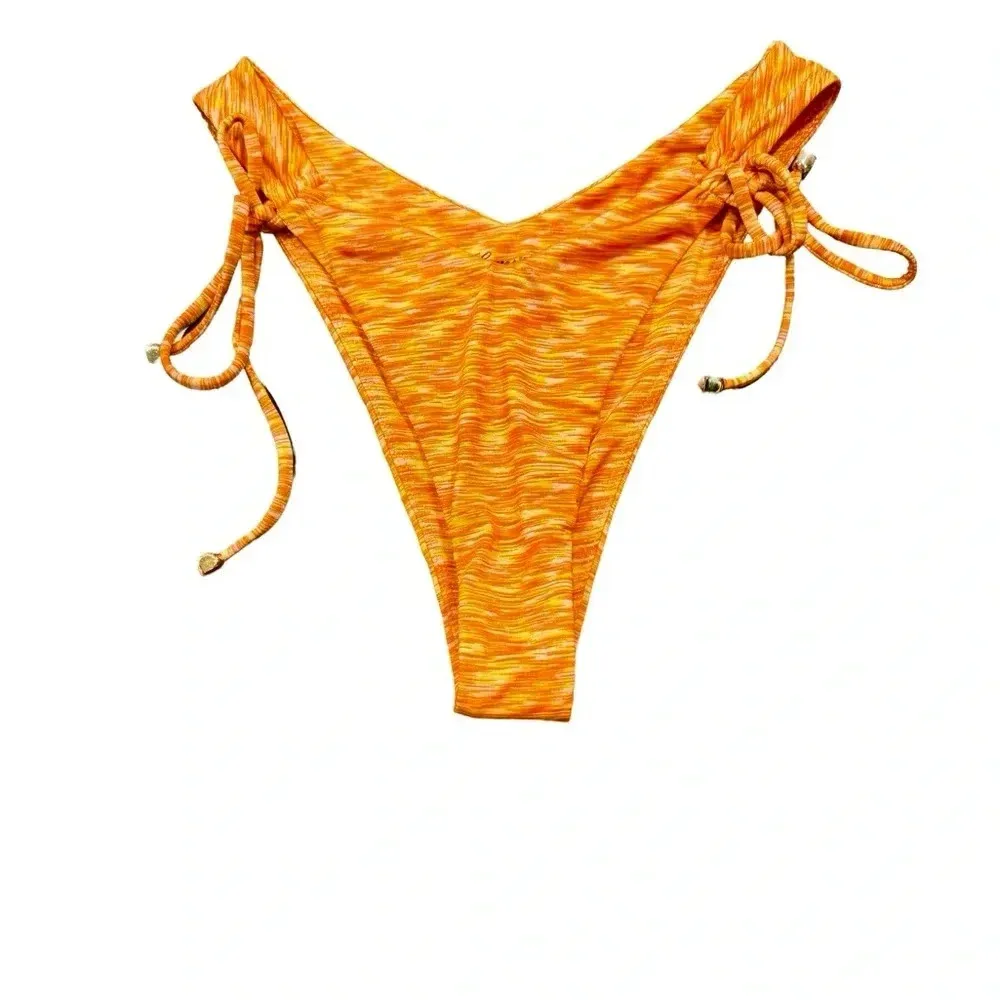 NWT Lovers + Friends Lucky Top (L) & Bottom (M) Bikini Orange Space Dye Revolve - Image 6