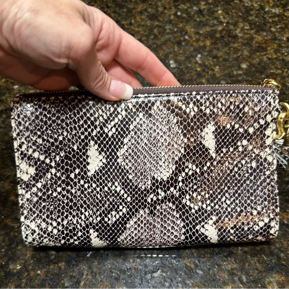 EUC Authentic Vintage Brahmin Python Snakeskin Wristlet Clutch Bag - Image 4