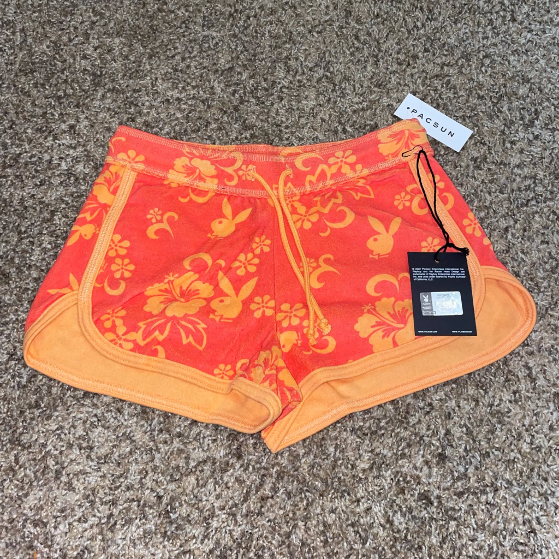 NWT-Playboy By PacSun Hibiscus Terry Sweat Shorts - Image 4