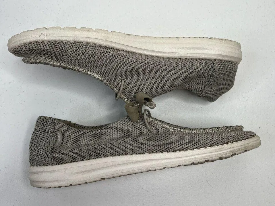 Hey Dude Size 8 Wendy Loafers Sox Beige Knit Slip On Shoes Lightweight Women’s - Image 5