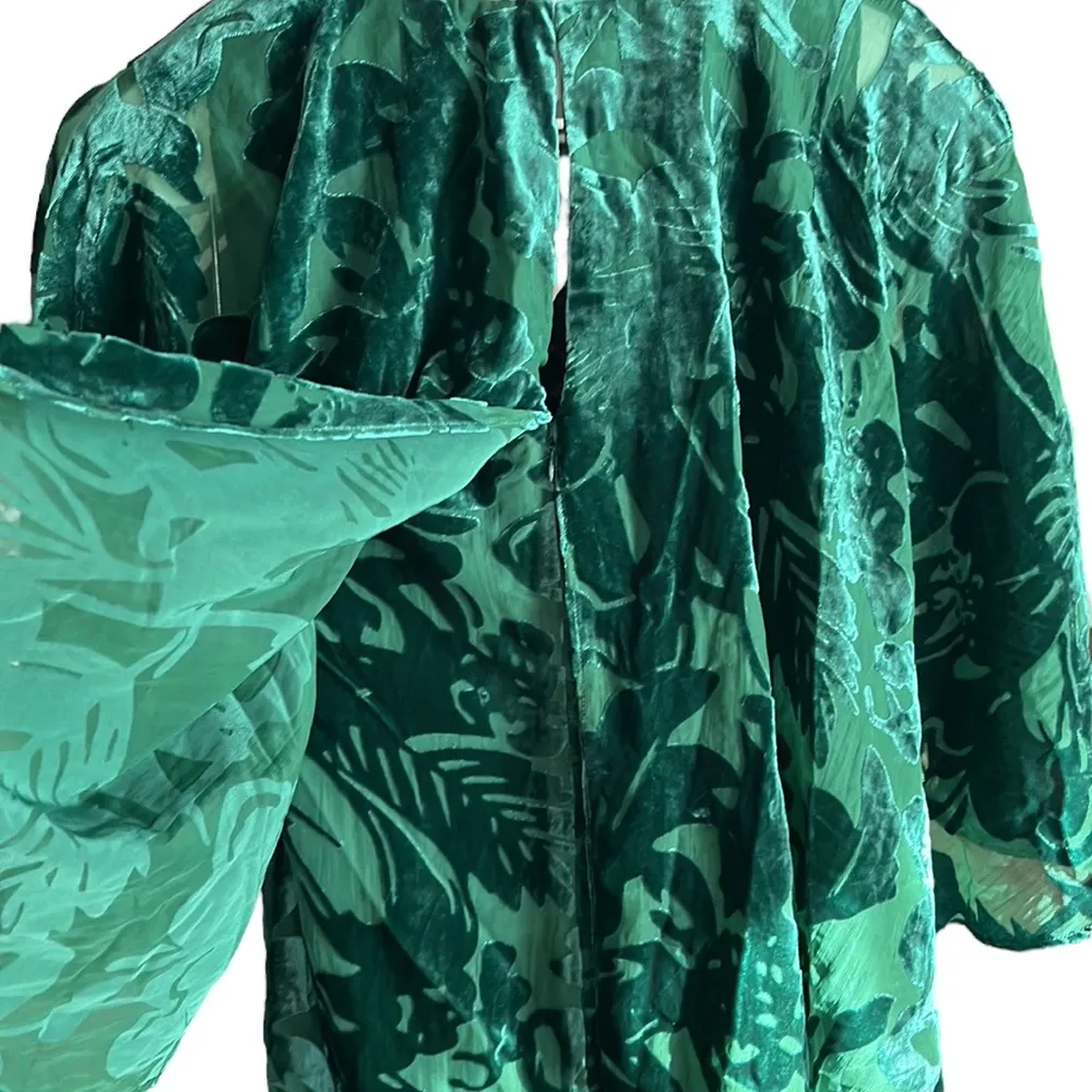 Nwt Trina Turk Shell Burnout Velvet Cape Detail Dress - Image 8