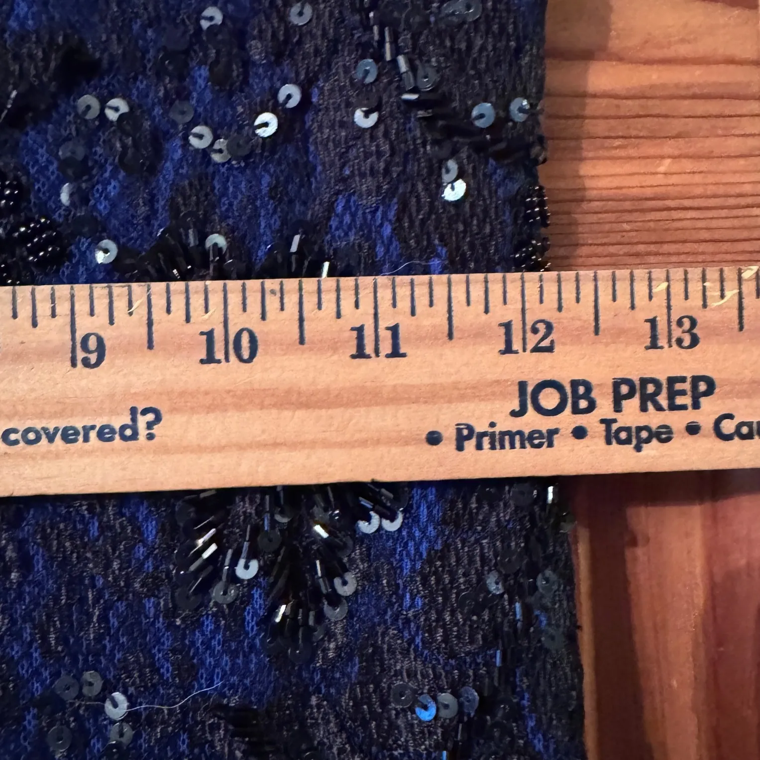 Mac Duggal Royal Blue Black Beaded Lace Cap Sleeve High Slit Gown - Image 6