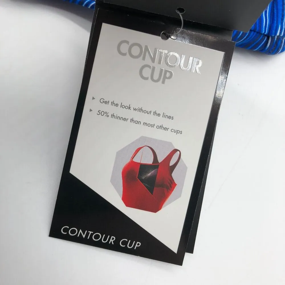 TYR Womens Countour Cup Cyprus Brooke Tankini Swim Top UPF 50 Blue S - Image 8