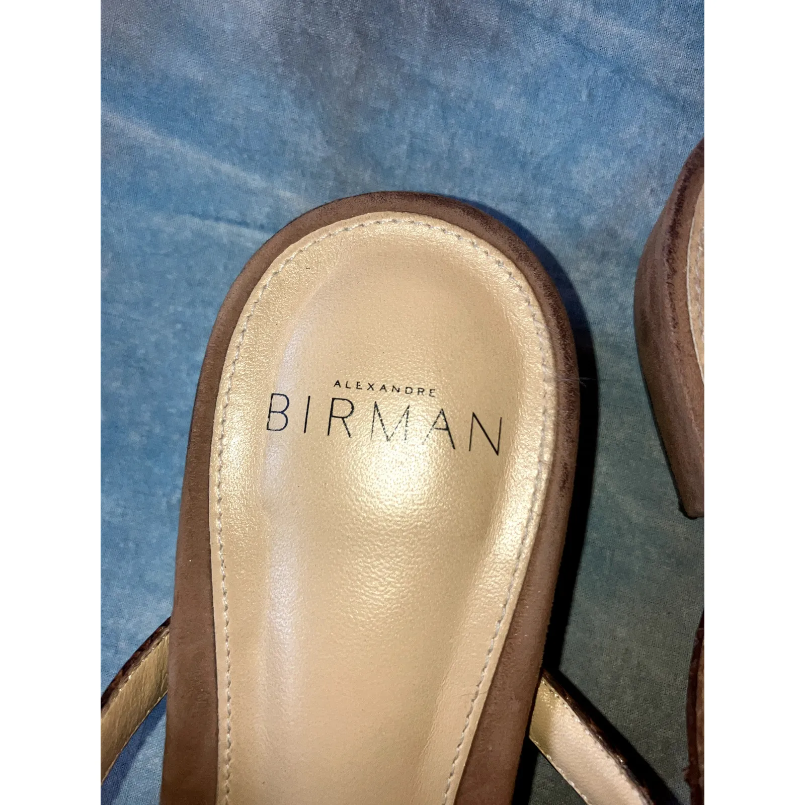 ALEXANDRE BIRMAN Mena Slide Slip On Sandals Shoes Almond Brown Size 38.5 8.5 - Image 3