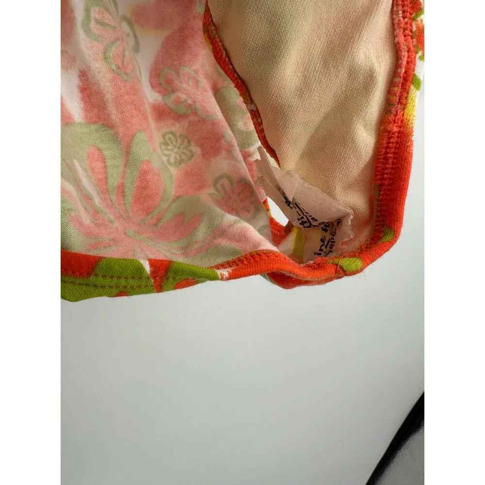 Sand N Sun Vtg Orange Floral Tropical Hawaiian Bikini Bottoms Swim Women 3X - Image 5