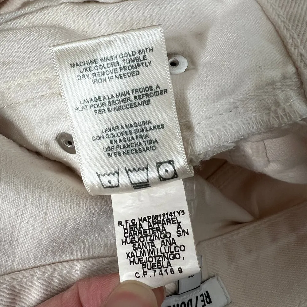 RE/DONE 40s Zoot Straight Jeans Vintage White Denim Size 31 - Image 6