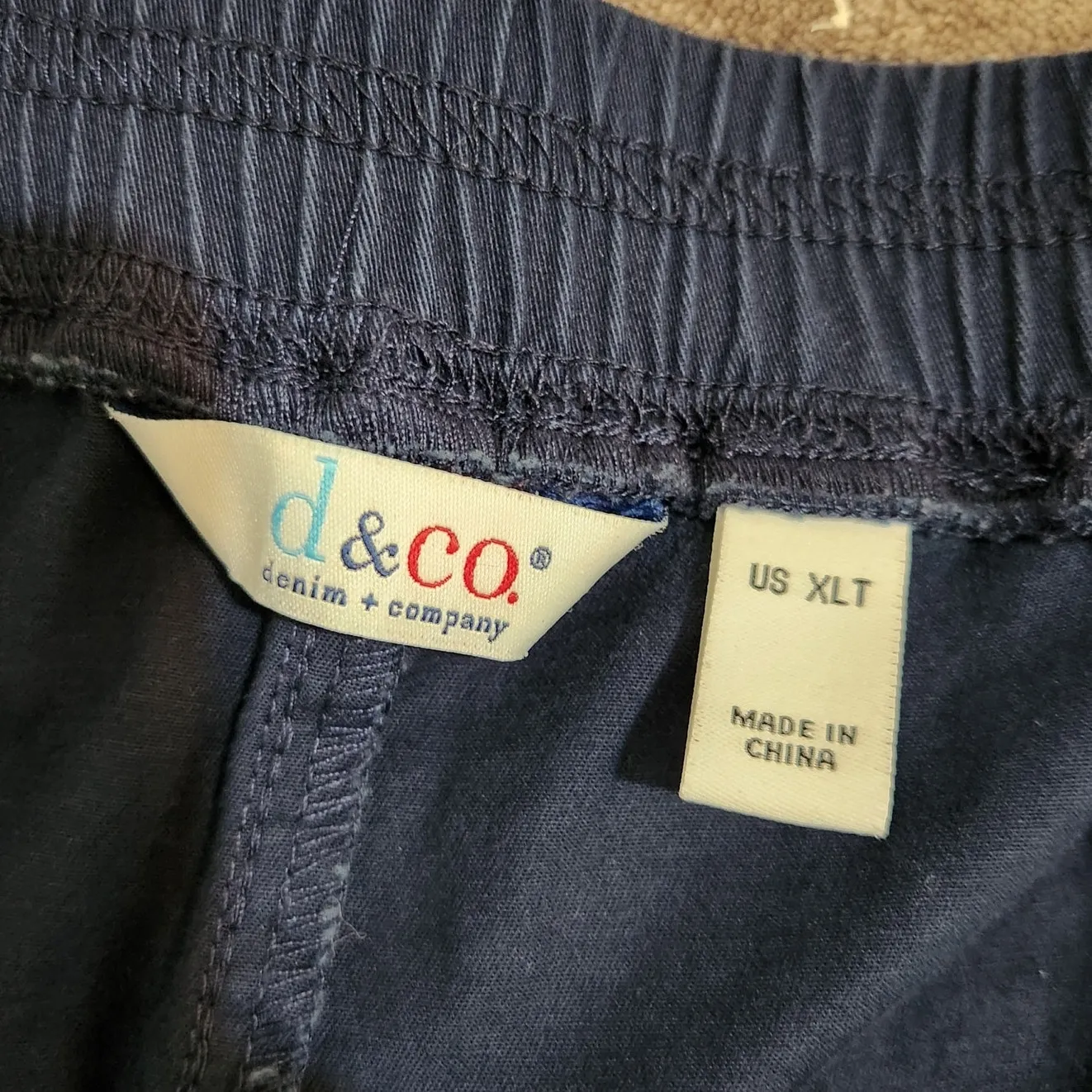 Denim & Co Navy Blue Elastic Waist Casual Cropped High Rise Capri Pants XLT - Image 7