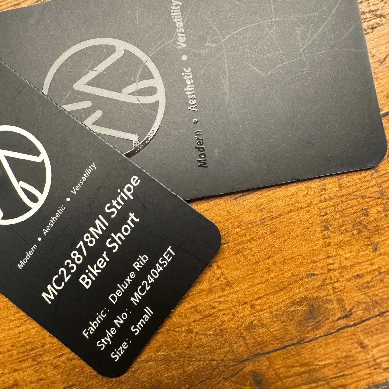 Move Theology MC23878MI Stripe Biker Shorts Ribbed Deluxe Stretch Athletic S Green - Image 5