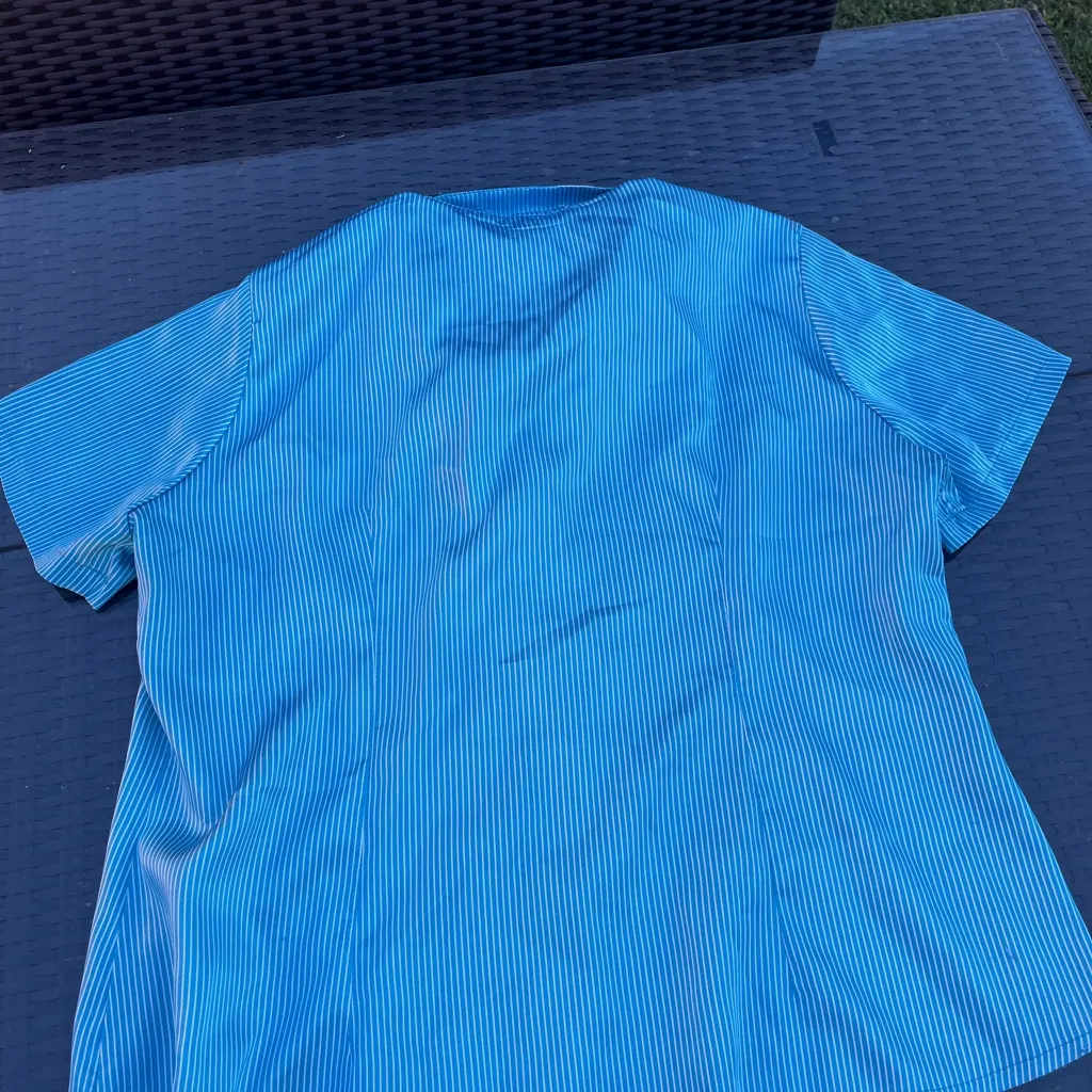 Riders By Lee  Blue Striped Blouse - Image 3