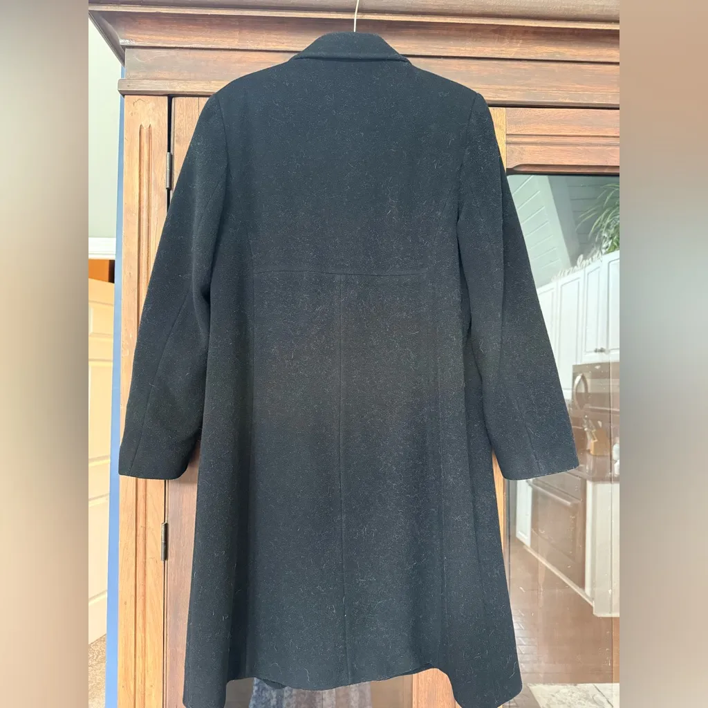 Larry Levine wool black 3/4 midi coat size 12 - Image 3