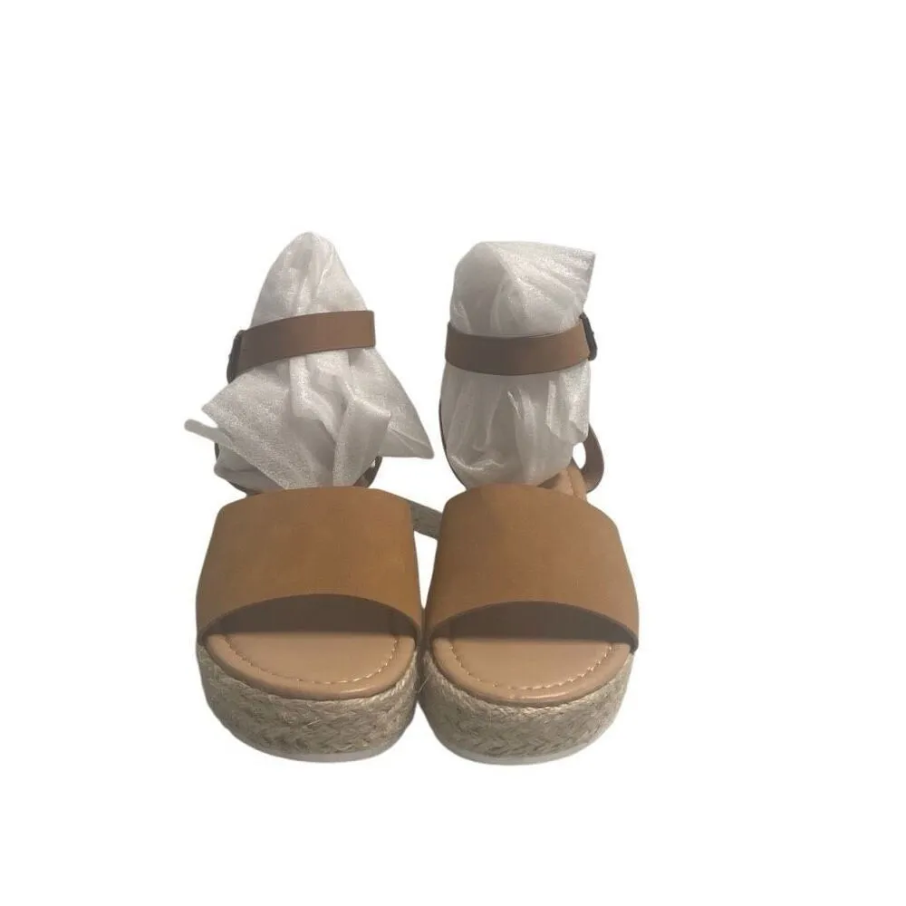 Mudd  Women’s Espadrille Sandals Tan Sz 6 Ankle Strap Buckle Open Toe New‎ No Box - Image 2