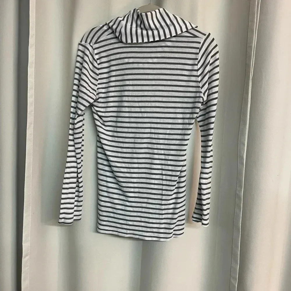 Anthropologie striped  cowl neck long sleeve long sweater size large - Image 5
