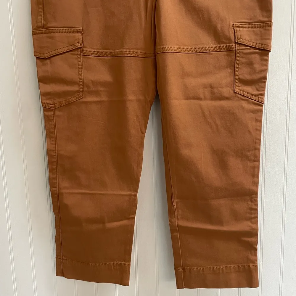 CAbi Paper Bag Waist High Rise Self-Belt Cargo Pants in Cashew Size 8 NWOT #6045 - Image 10