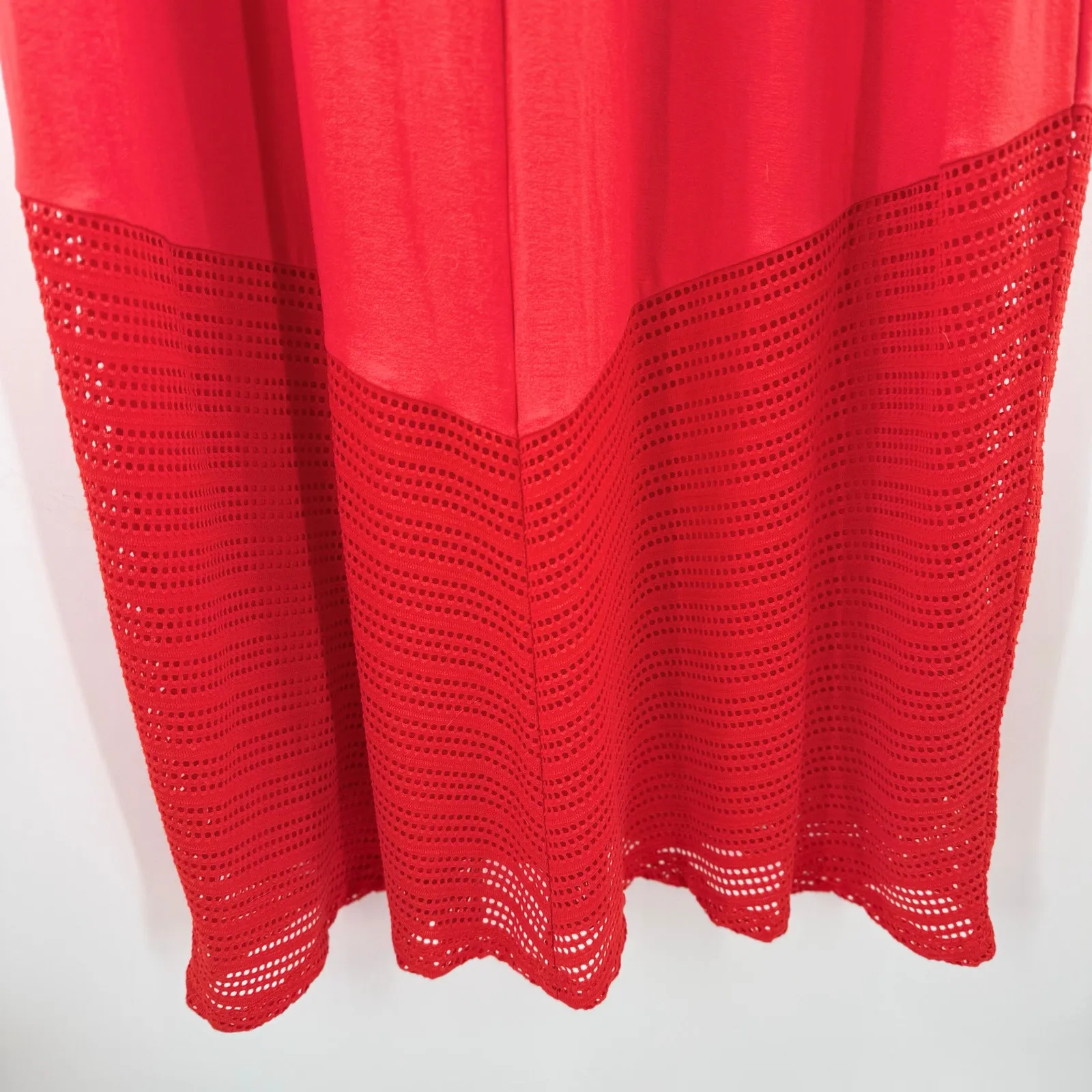 CHICO’S Maxi Dress SZ Large (12) NWT Annatto Orange Texture Detail Halter Eyelet - Image 10