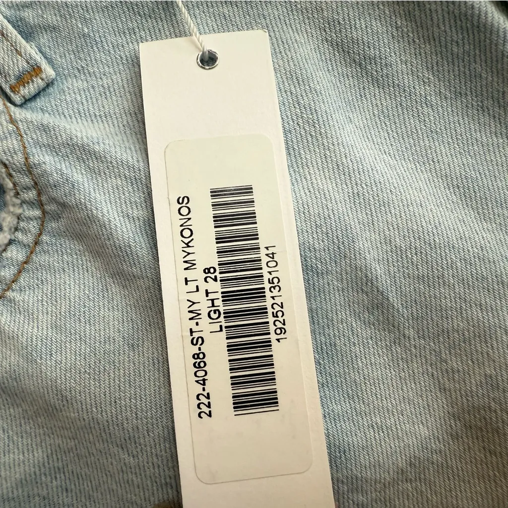 Jonathan Simkhai 28 Leo High Rise Denim Shorts Mykonos Light Wash Organic Cotton Blue - Image 4