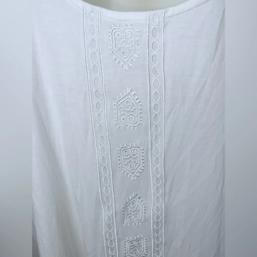 Pol White Oversized Geometric Stitch Pattern Top White NWOT Size Small - Image 4