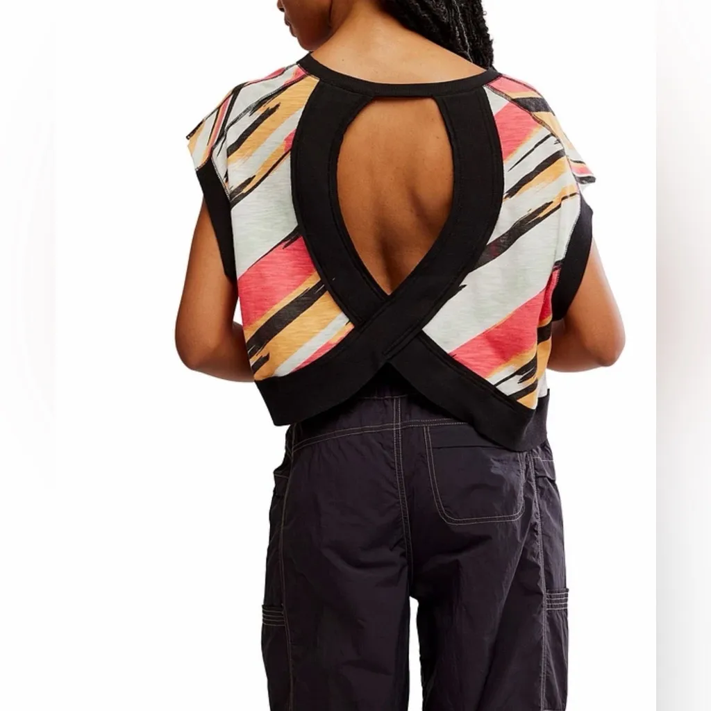 Free People Movement Multi Print Crew Neck Short Sleeve My Time Tee - Image 2