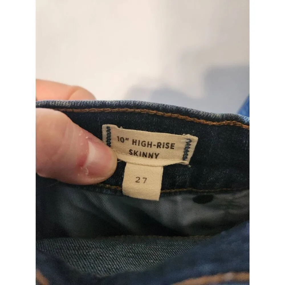 Madewell size 27 The 10 inch High Rise Skinny Jean Medium Wash Blue Jeans - Image 3