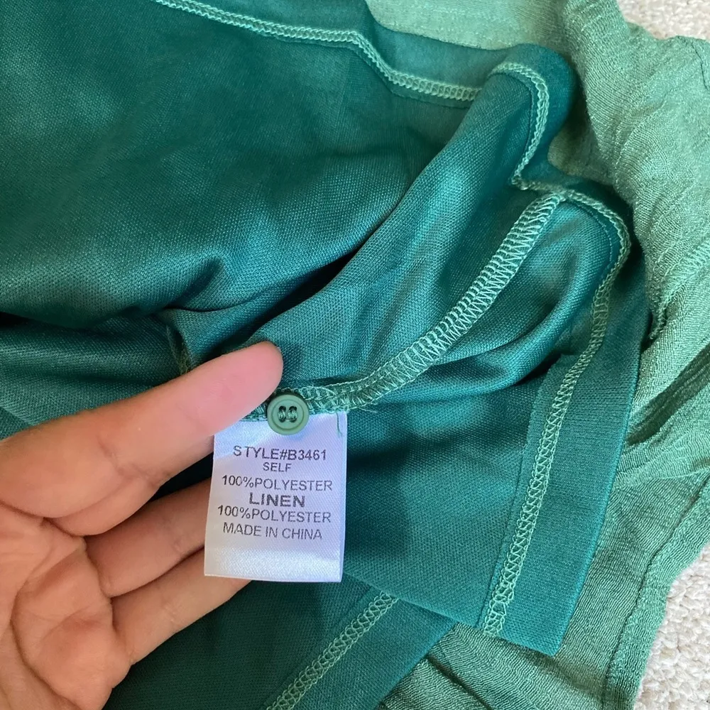 Jodifl Green Babydoll Long Sleeve Flowy Mini Dress Size S - Image 5