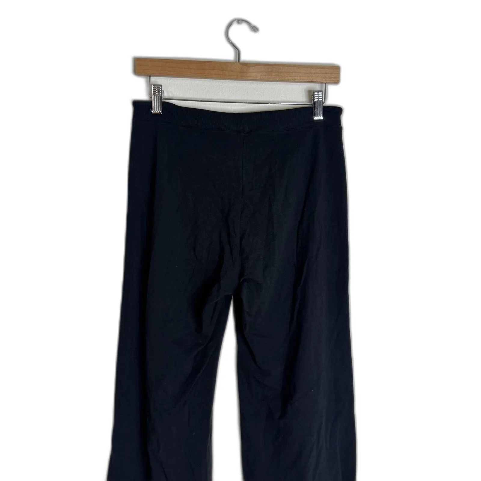 Skims Pants Womens Medium Black Cotton Jersey Straight Leg Pant in soot Lounge - Image 7