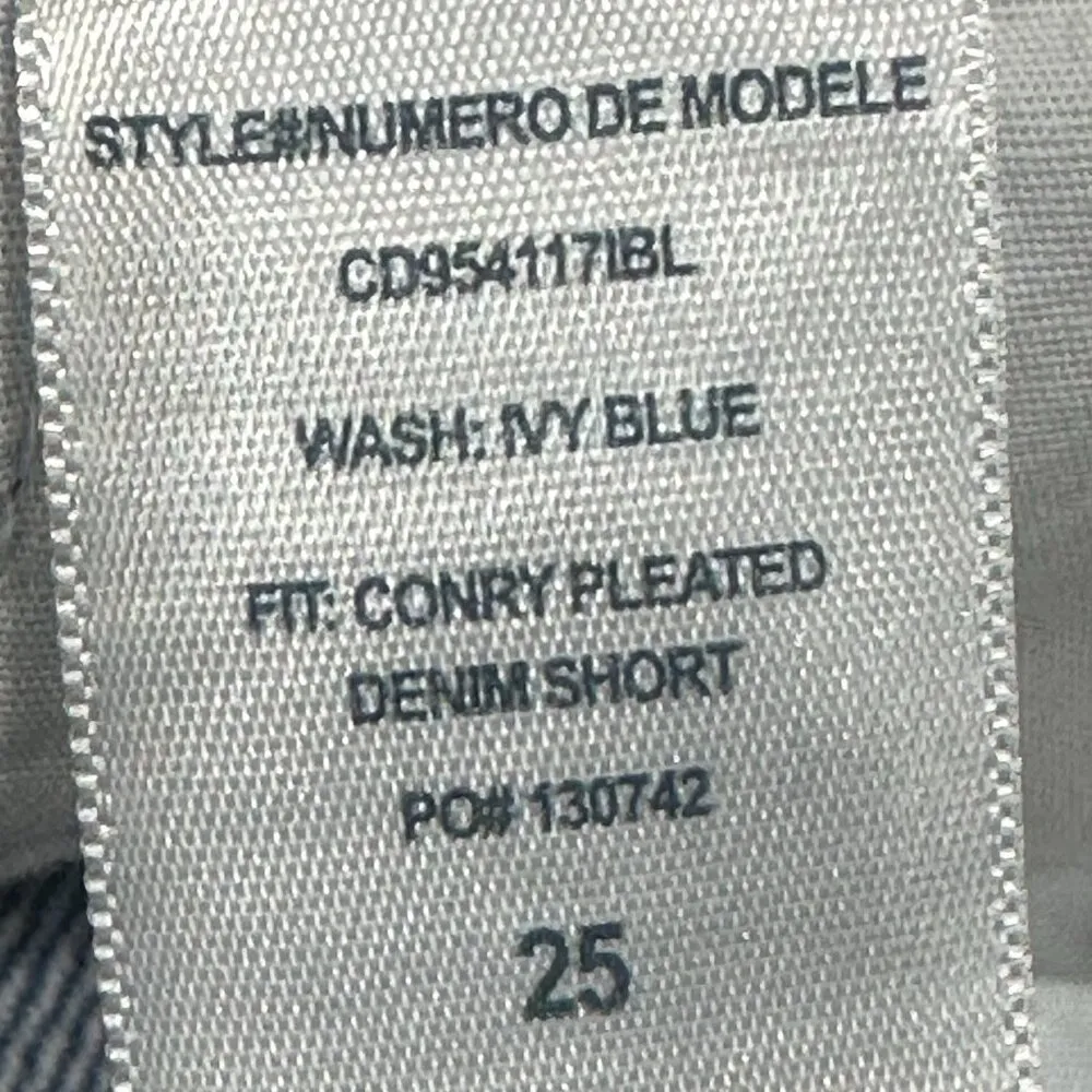 Alice + Olivia Conry Pleated Denim Shorts Ivy Blue Cotton‎ High Waist Cuffed 25 - Image 9