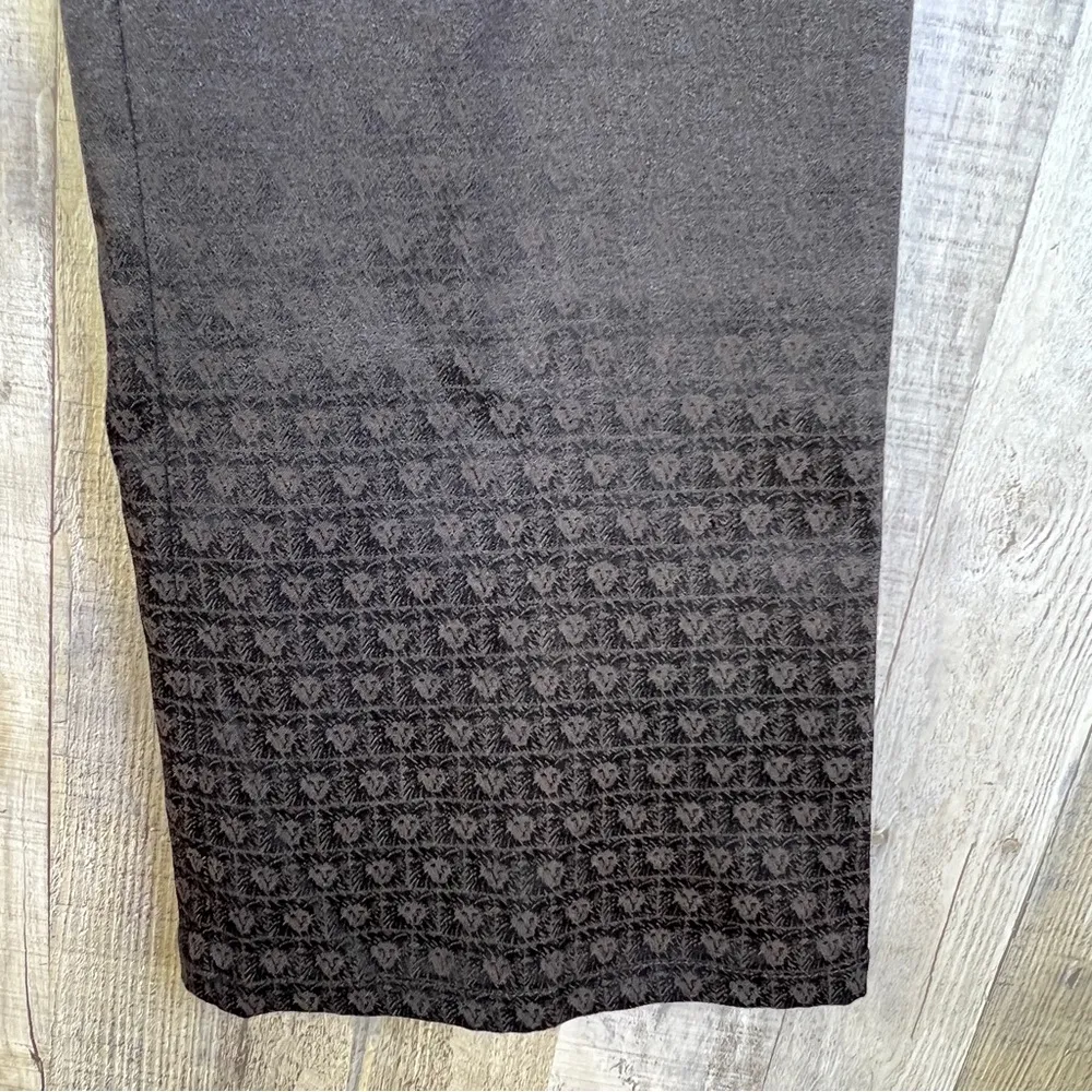 A Line Anne Klein Stretch Size 12 Brown Flare Leg Dress Slacks with Lion… - Image 6