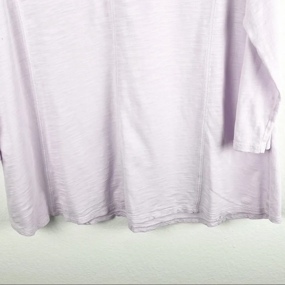 J. JILL 100% Pima Cotton Light Purple Sheer Top, Size Medium - Image 6