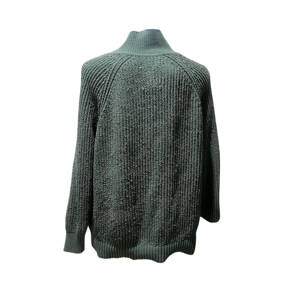 Aerie Women's XS Green Oversized Collared V-Neck Pullover Sweater - Image 4