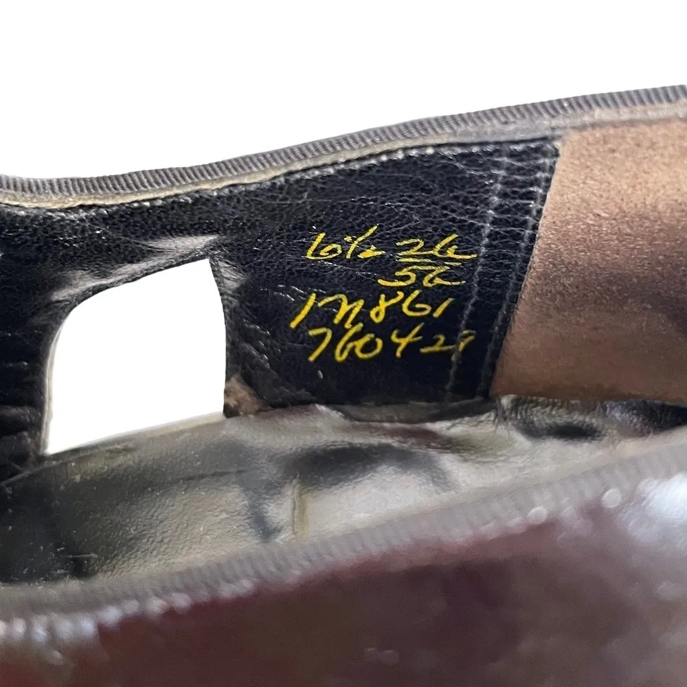 1940s Matrix x Carson Pirie Scott & Co Black Mesh Leather Heeled Oxford Loafers Size 6.5 - Image 6