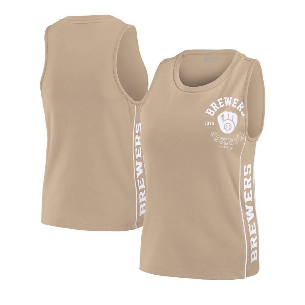 Brewers Women's Tan Muscle Tee Size XS - Image 2