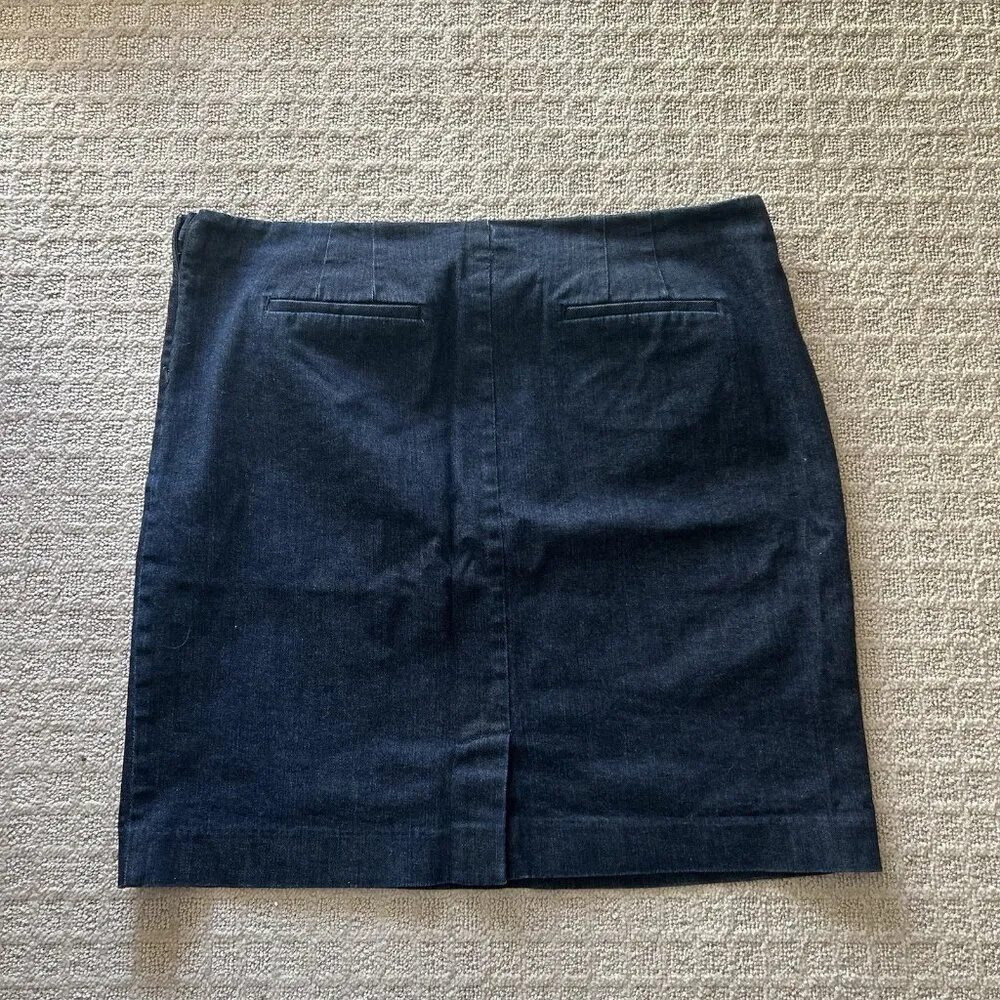 J Jill Womens Size 16 Petite Jean Skirt Dark Wash Stretch Side Zip Office Y2K - Image 6