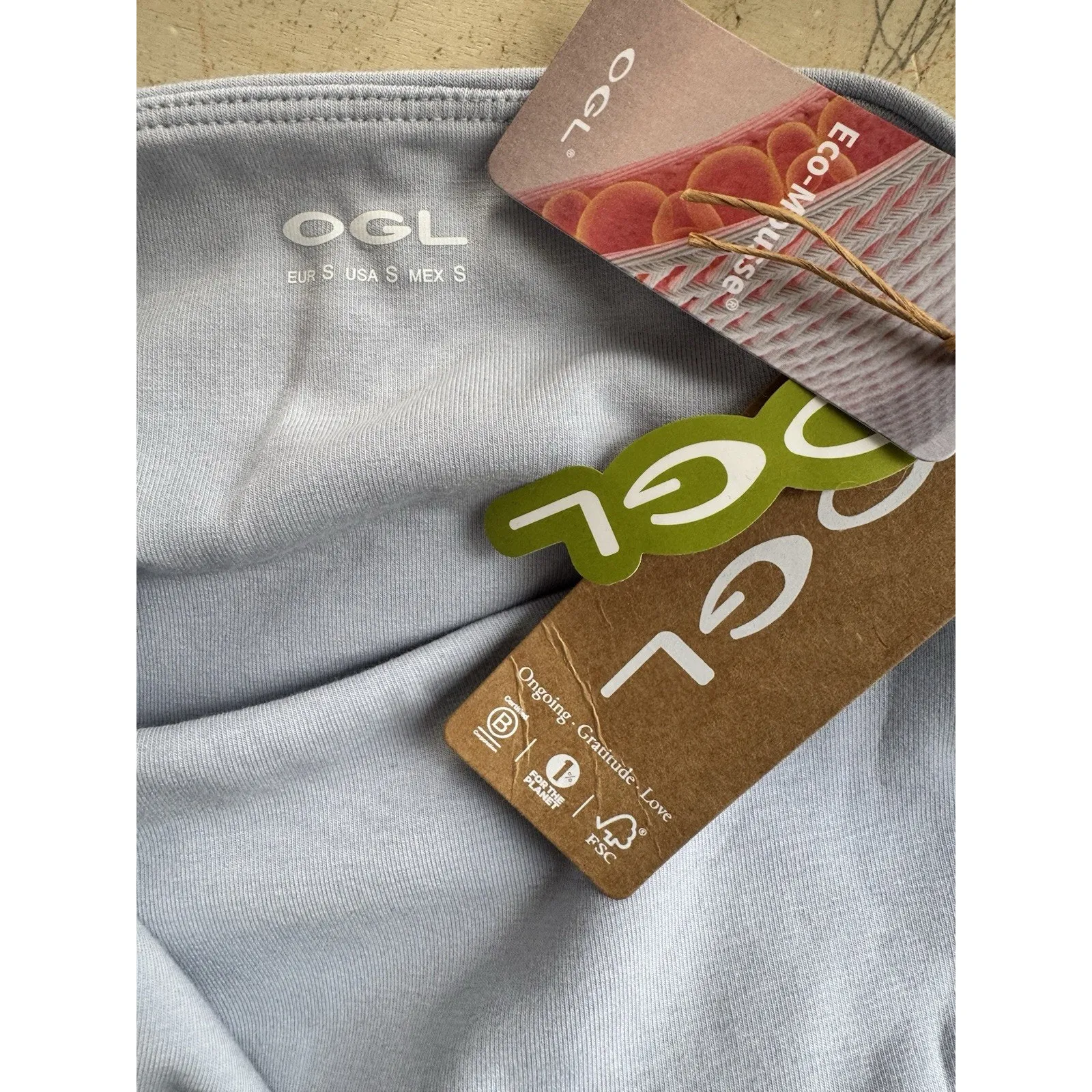 NWT OGL Modern Side Ruched Boatneck Brami Long Sleeve Top Sea Glass Blue Small - Image 6