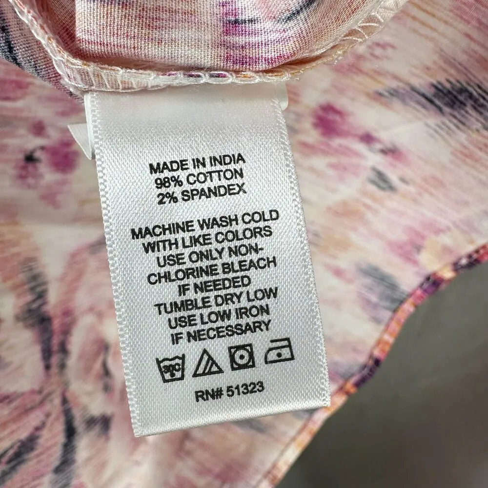 Cece Tiered Floral Short Babydoll Dress Pink Puff Sleeve Party Size XL - Image 6