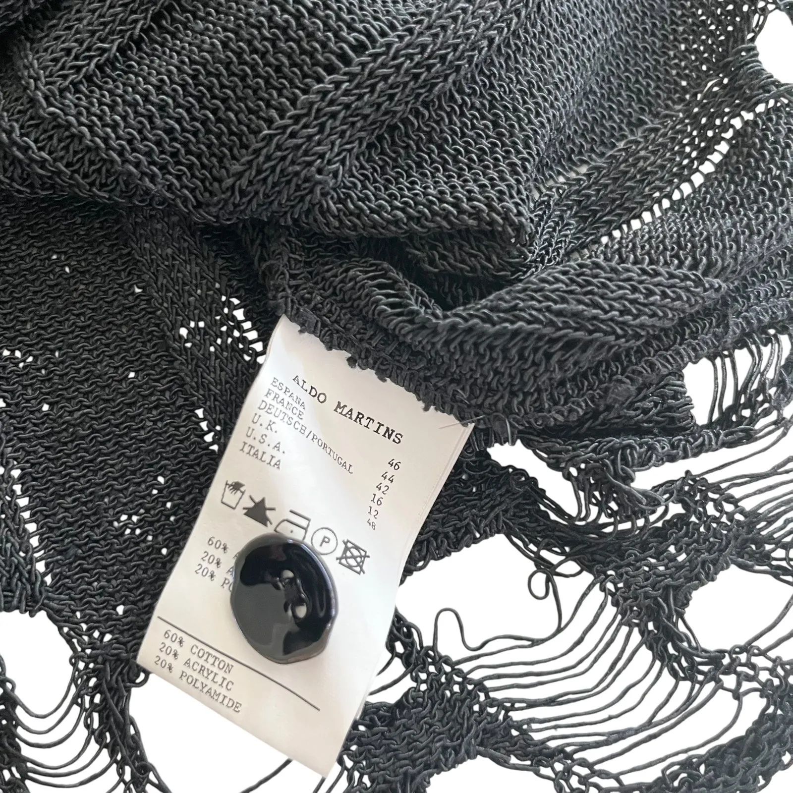 Aldomartins Black Semi Sheer Lace Knit Long Sleeve Cardigan size 12 - Image 9