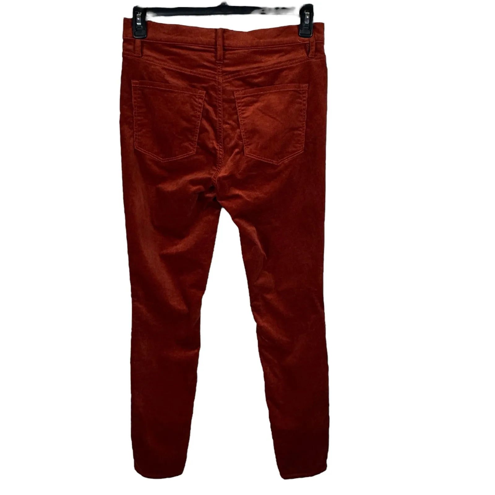 Loft Outlet SZ 6 Hi-Rise Skinny Corduroy Pants Stretch Button-Fly Pockets Rust - Image 3