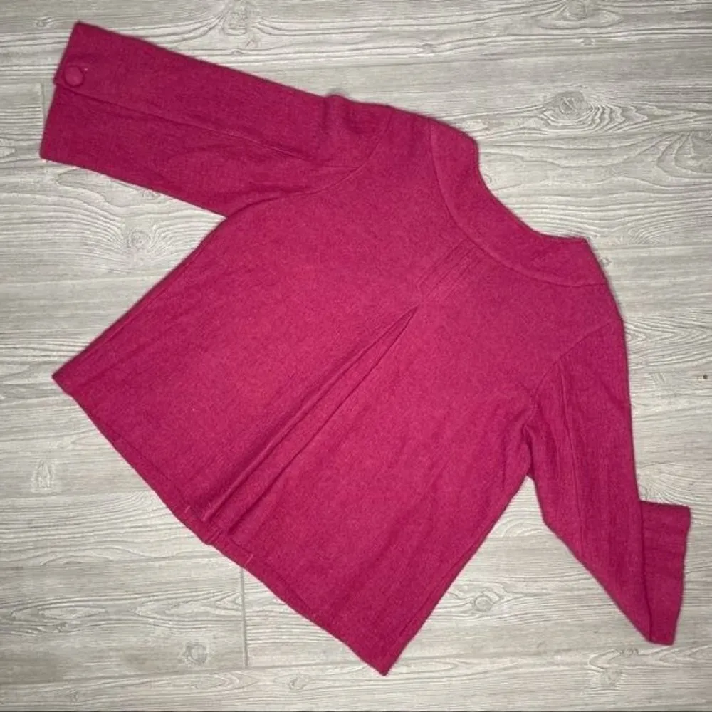 Vintage wool Herve benard mrs maisel style pea coat cardigan sweater cropped xl Pink - Image 2