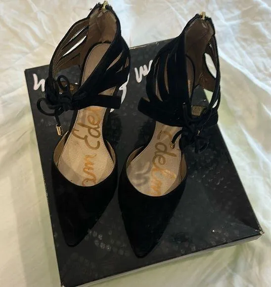 Sam Edelman Pointed Suede Cage Heel - Image 2