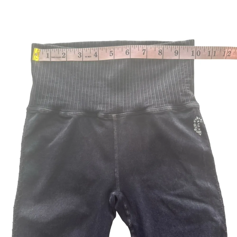 FREE PEOPLE MOVEMENT‎ Good Karma Bike Shorts Washed Black Laser Cut Gray XS/S - Image 7