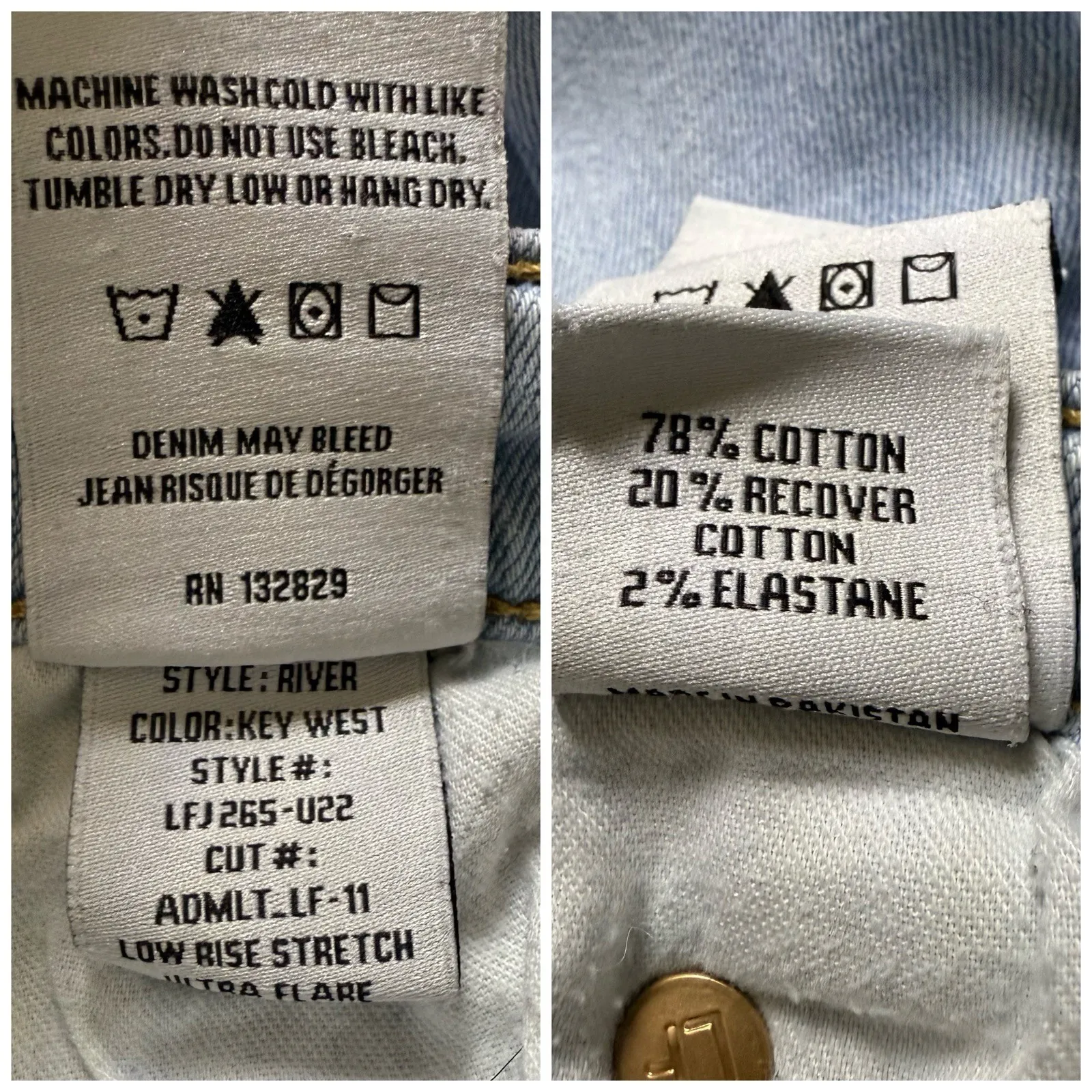 Lovers And Friends Jeans 25 Stretch Denim Flare Low Rise River In Key West $158‎ - Image 9