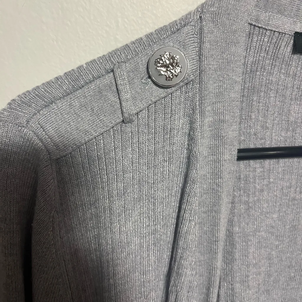 White House Black Market Light Gray Cardigan - Image 5