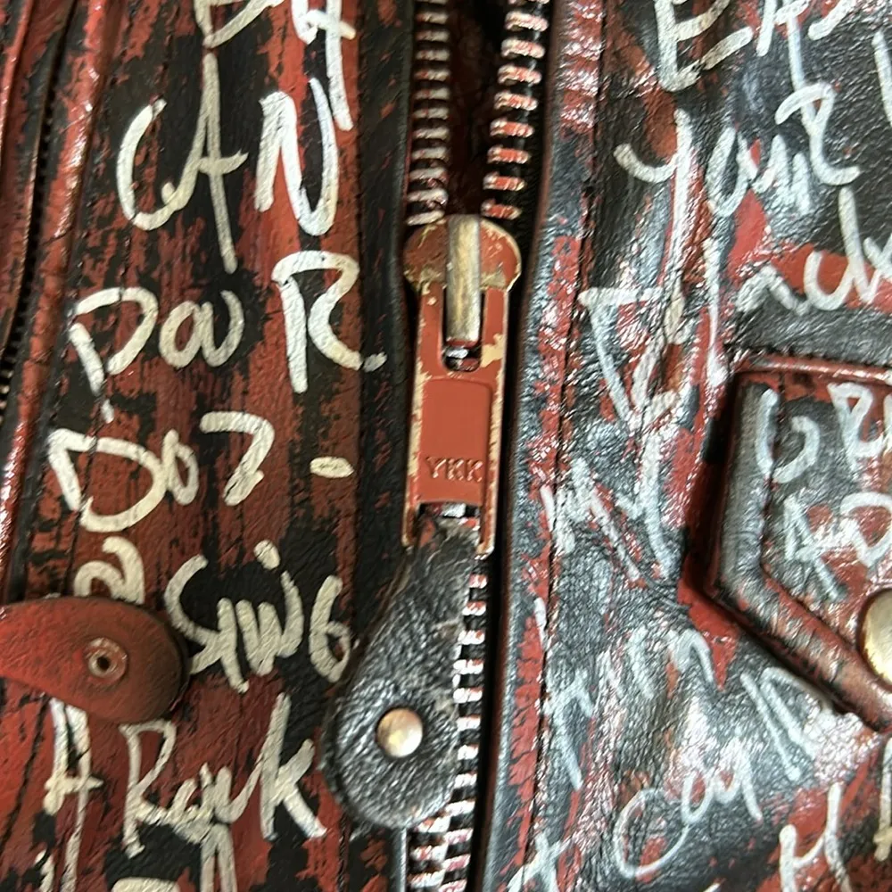 Class leather wear painted jacket Black Size XXS - Image 4