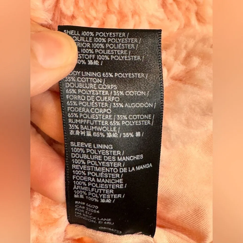 BDG Pink Hooded Cropped Teddy Jacket size M - Image 7