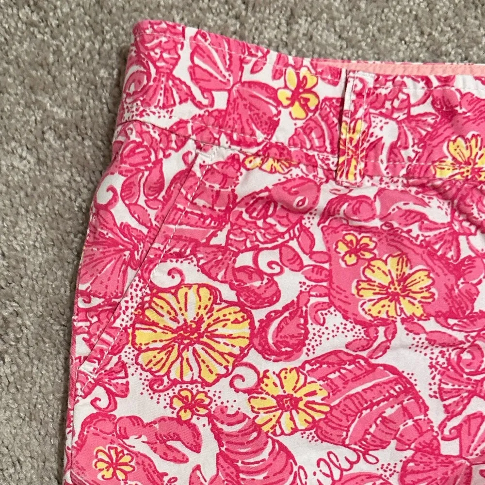 Lilly Pulitzer Walsh Short, Pink/Yellow Chum Bucket Pattern, Sz 8 - Image 4