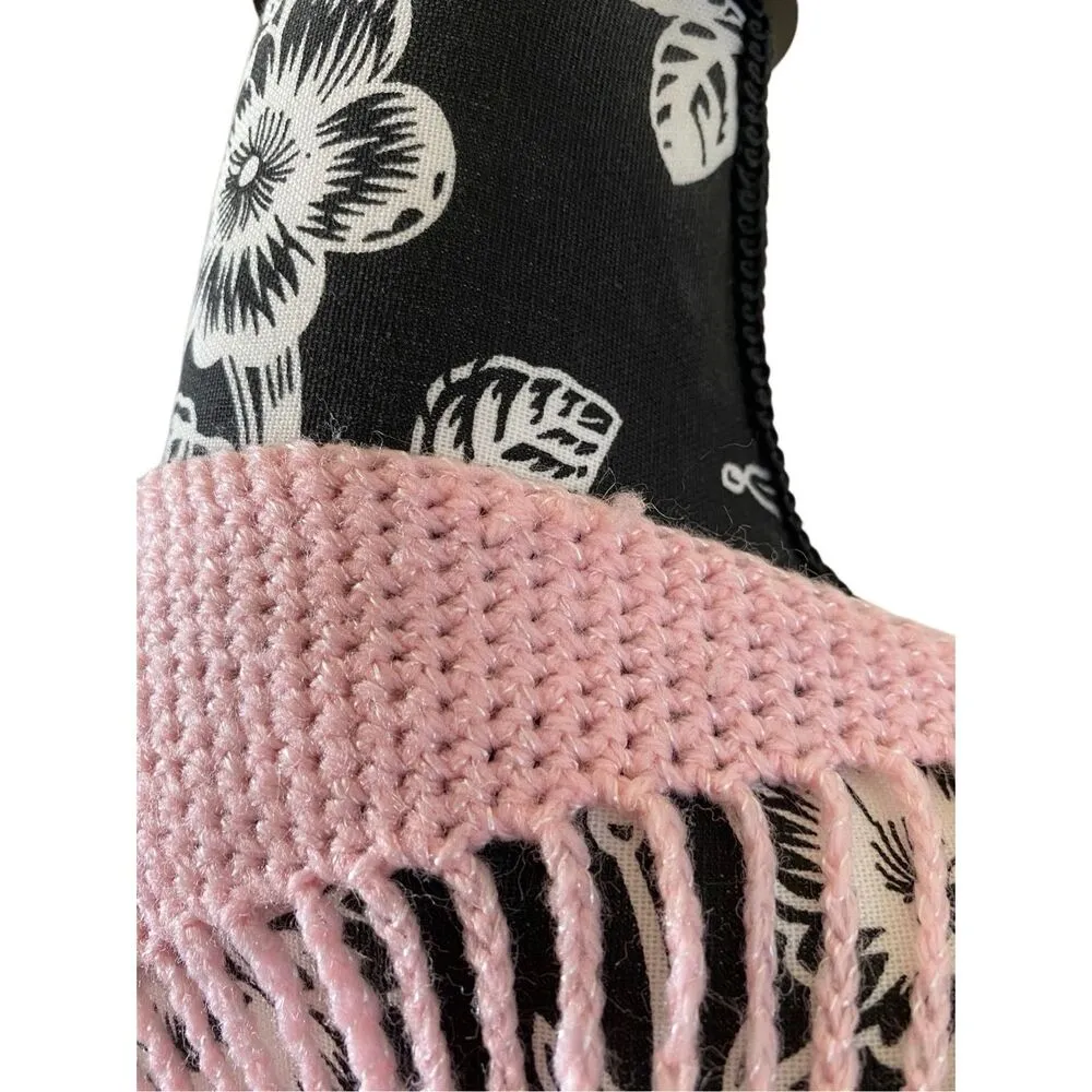 Handmade Knit Lace Sweater Wrap Fringe Scarf Shawl Winter Poncho Spring White Size undefined - Image 5