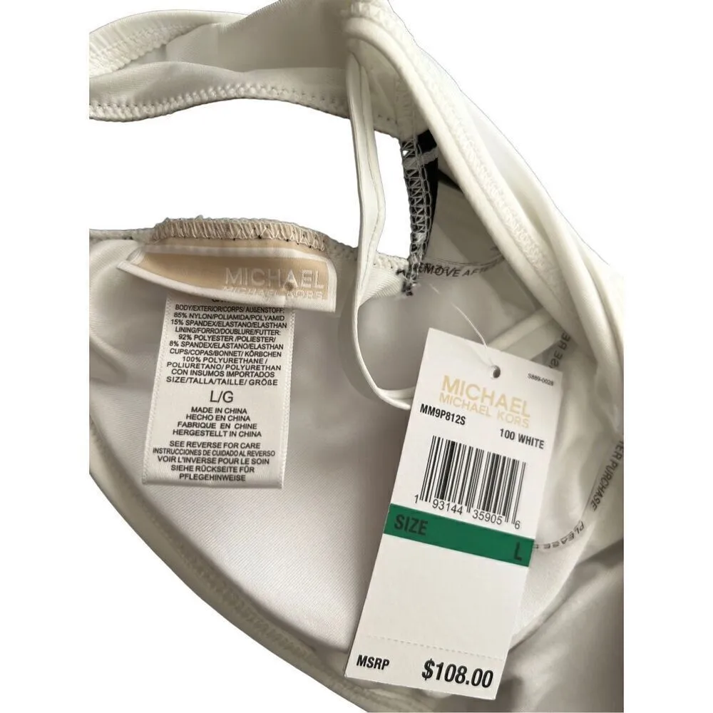 Michael Kors One Shoulder Bikini swimsuit Set size L - Image 7