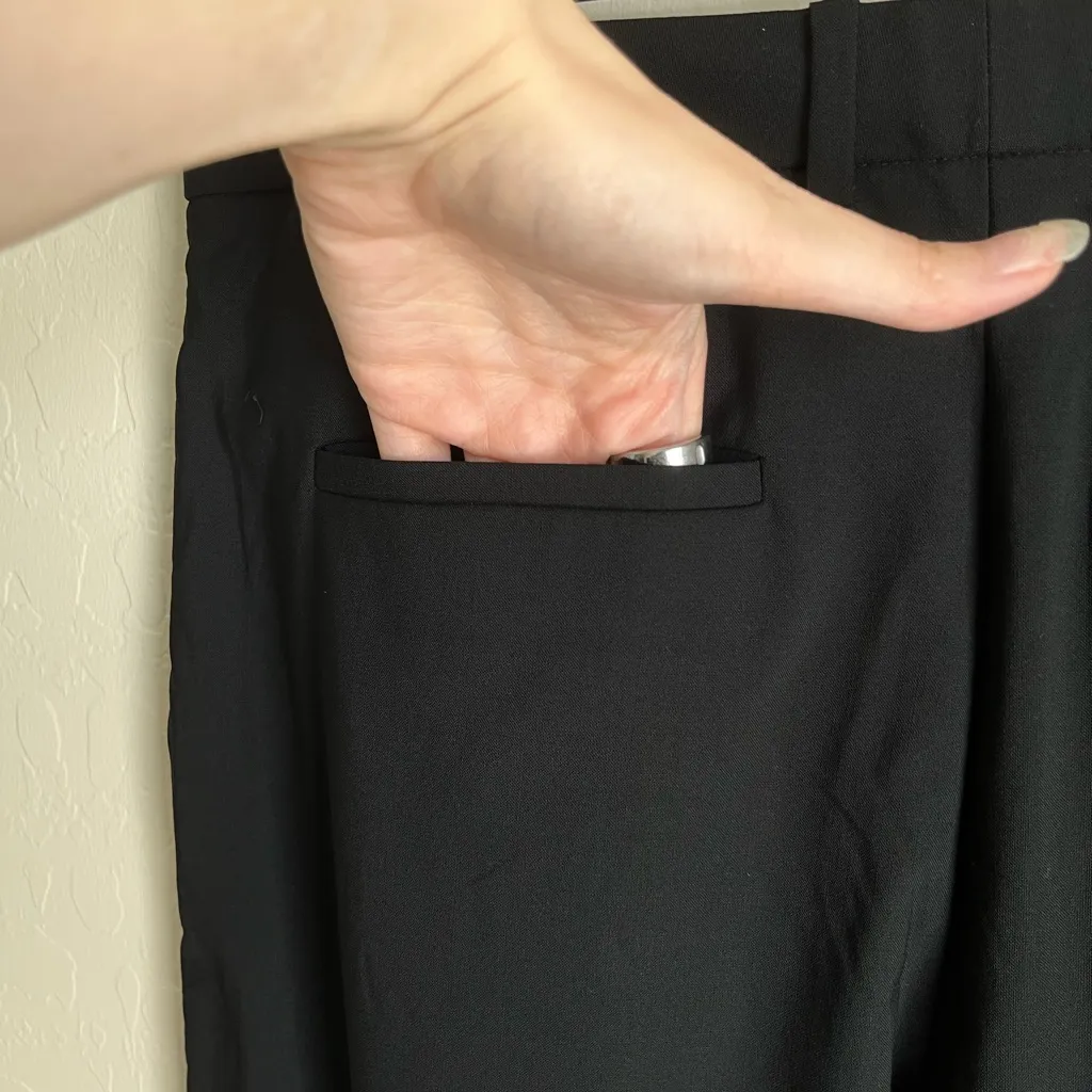 Diane Von Furstenberg DVF Wool Blend Dress Pants Straight Leg Size 6 Black - Image 4