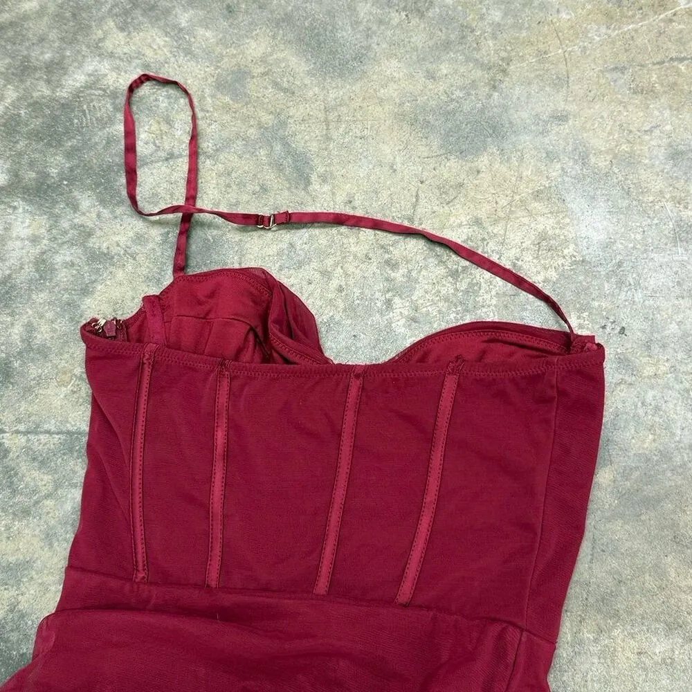 Oh Polly Cherish Me Corset Mini Dress in Red - Image 6